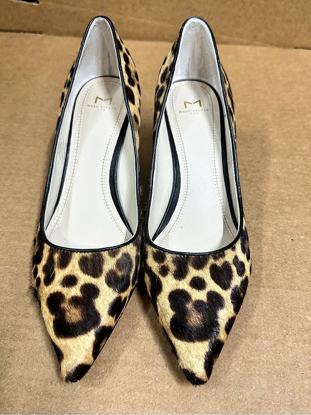 Marc Fisher Mana Block Heel Pump Leopard Print Heels US 8M